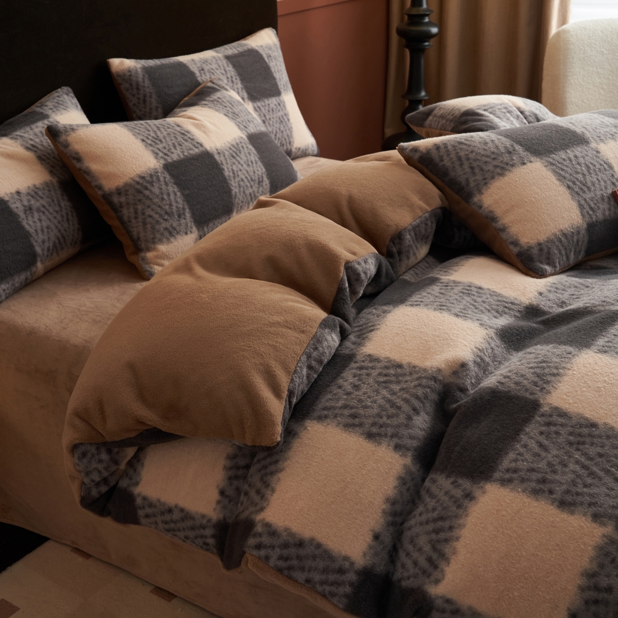 91家纺网 家纺一手货源 找家纺 （总）晨曦家纺 2025新款加厚加绒羊驼绒四件套牛奶绒四件套