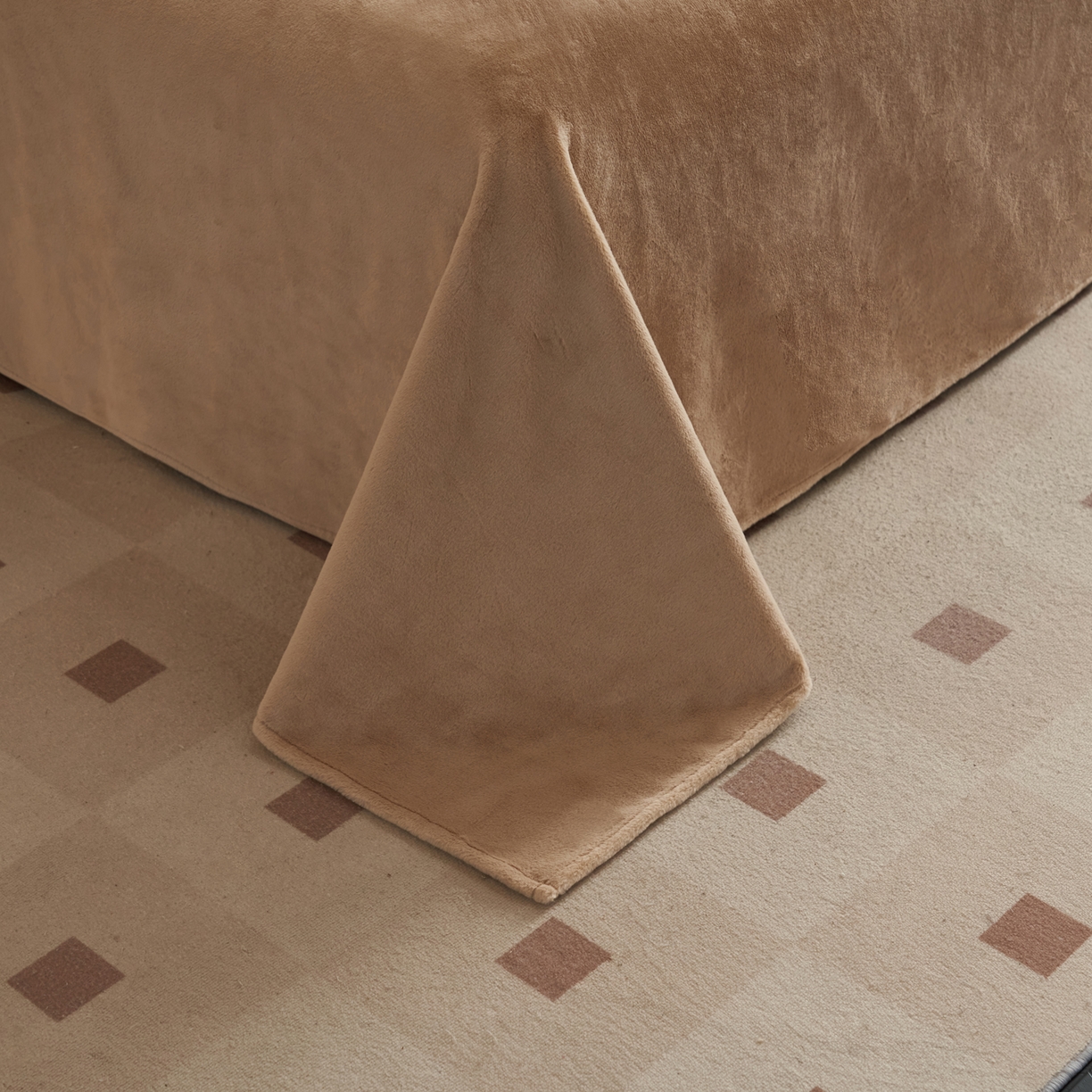 91家纺网 家纺一手货源 找家纺 晨曦家纺 2025新款加厚加绒羊驼绒四件套牛奶绒四件套 如歌