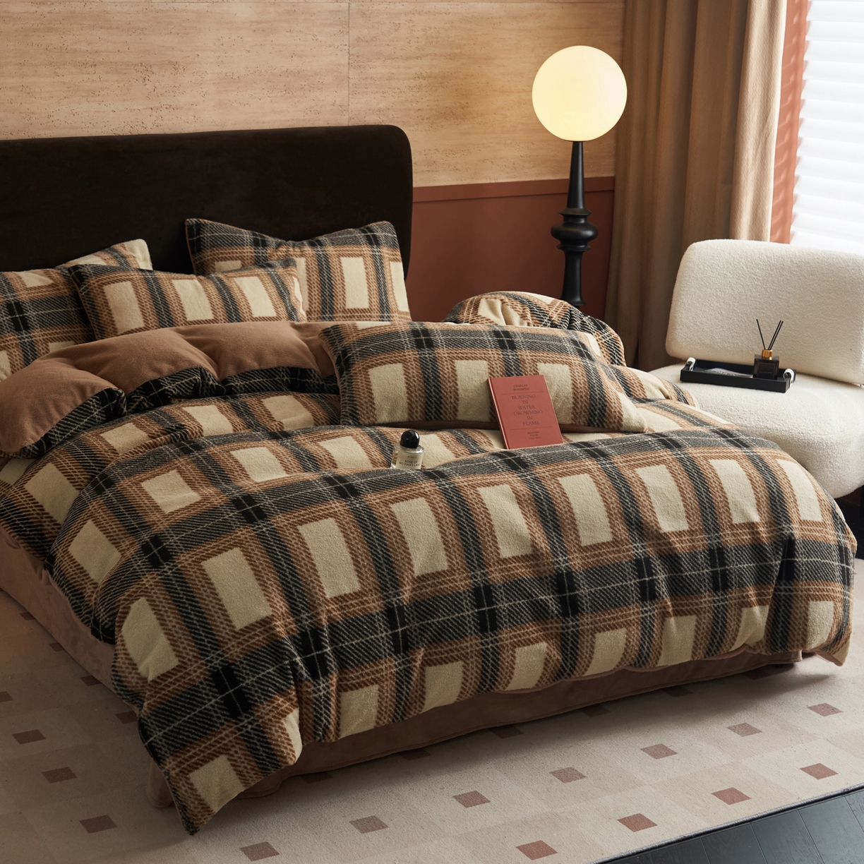 91家纺网 家纺一手货源 找家纺 晨曦家纺 2025新款加厚加绒羊驼绒四件套牛奶绒四件套 可可西里