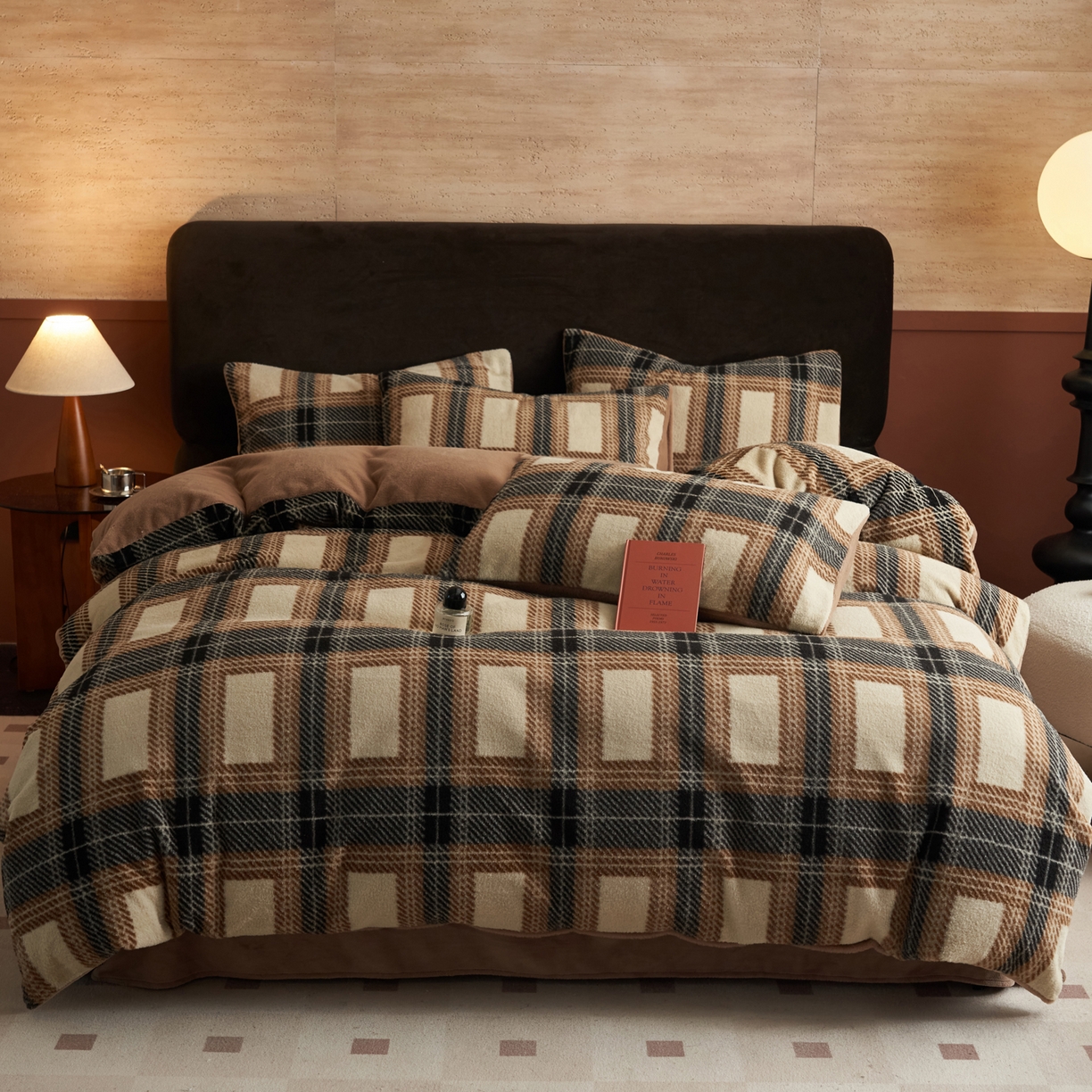 91家纺网 家纺一手货源 找家纺 晨曦家纺 2025新款加厚加绒羊驼绒四件套牛奶绒四件套 可可西里