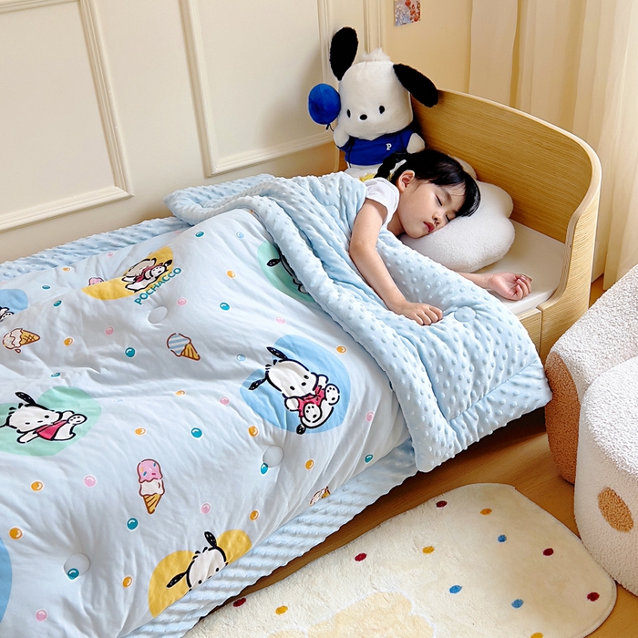 91家纺网 家纺一手货源 找家纺 （总）鱼宝 2025新款三丽鸥针织棉豆豆被