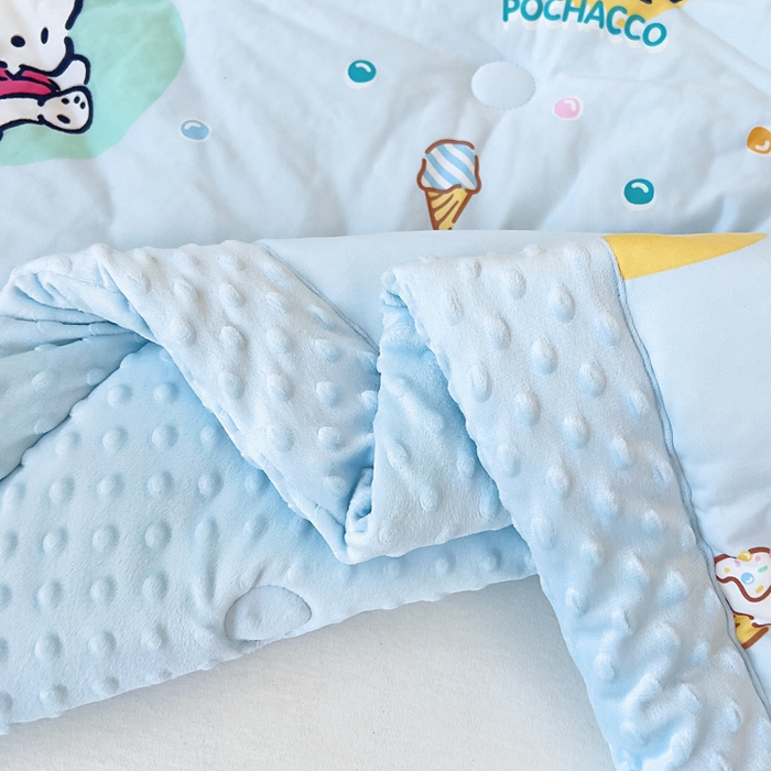 91家纺网 家纺一手货源 找家纺 鱼宝 2025新款三丽鸥针织棉豆豆被 泡泡帕恰狗