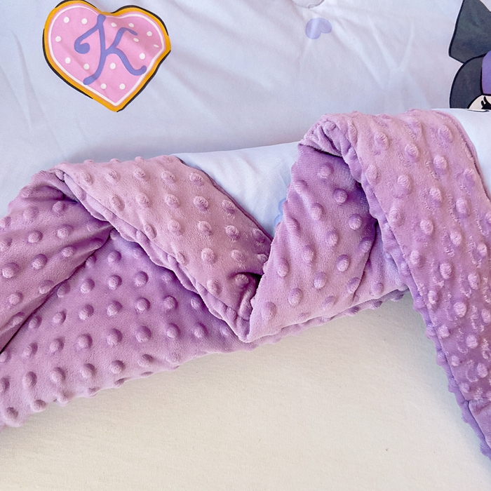 91家纺网 家纺一手货源 找家纺 鱼宝 2025新款三丽鸥针织棉豆豆被 可爱库洛米