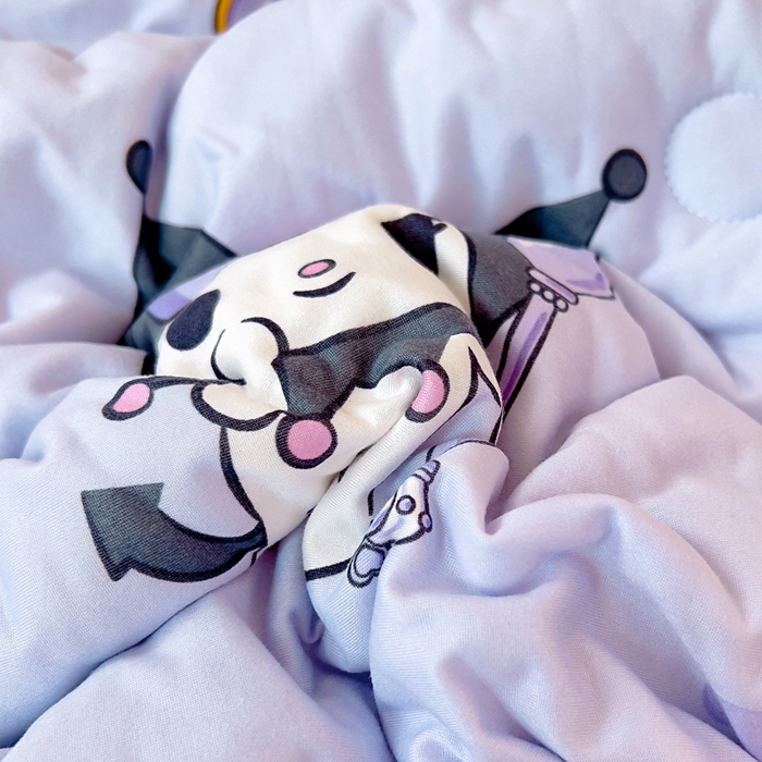 91家纺网 家纺一手货源 找家纺 鱼宝 2025新款三丽鸥针织棉豆豆被 可爱库洛米