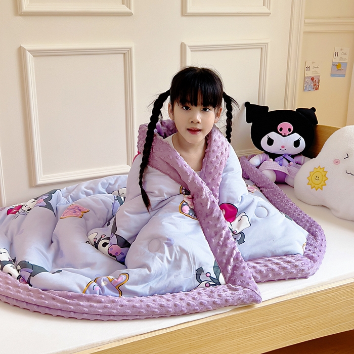 91家纺网 家纺一手货源 找家纺 鱼宝 2025新款三丽鸥针织棉豆豆被 可爱库洛米