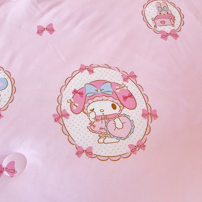 91家纺网 家纺一手货源 找家纺 鱼宝 2025新款三丽鸥针织棉豆豆被 甜甜美乐蒂