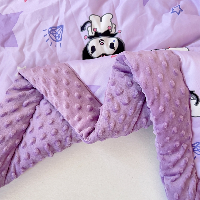 91家纺网 家纺一手货源 找家纺 鱼宝 2025新款三丽鸥针织棉豆豆被 星星库洛米