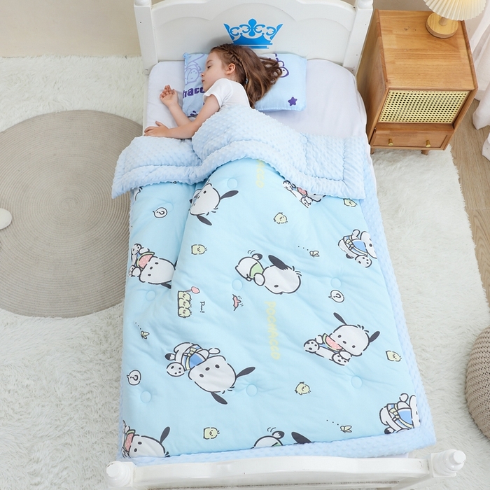 91家纺网 家纺一手货源 找家纺 鱼宝 2025新款三丽鸥针织棉豆豆被 调皮帕恰狗