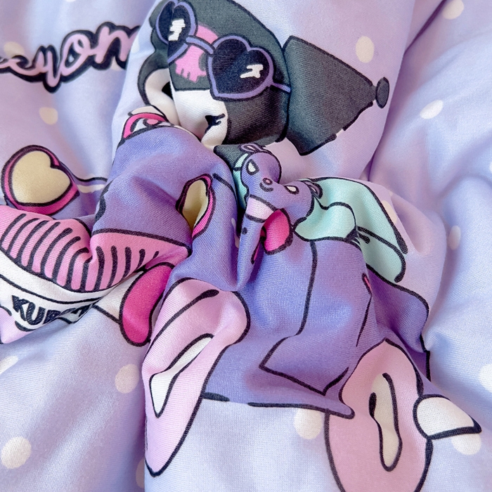 91家纺网 家纺一手货源 找家纺 鱼宝 2025新款三丽鸥针织棉豆豆被 汽车库洛米