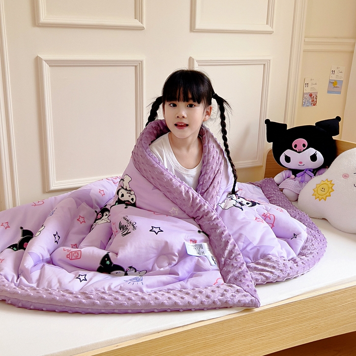 91家纺网 家纺一手货源 找家纺 鱼宝 2025新款三丽鸥针织棉豆豆被 星星库洛米