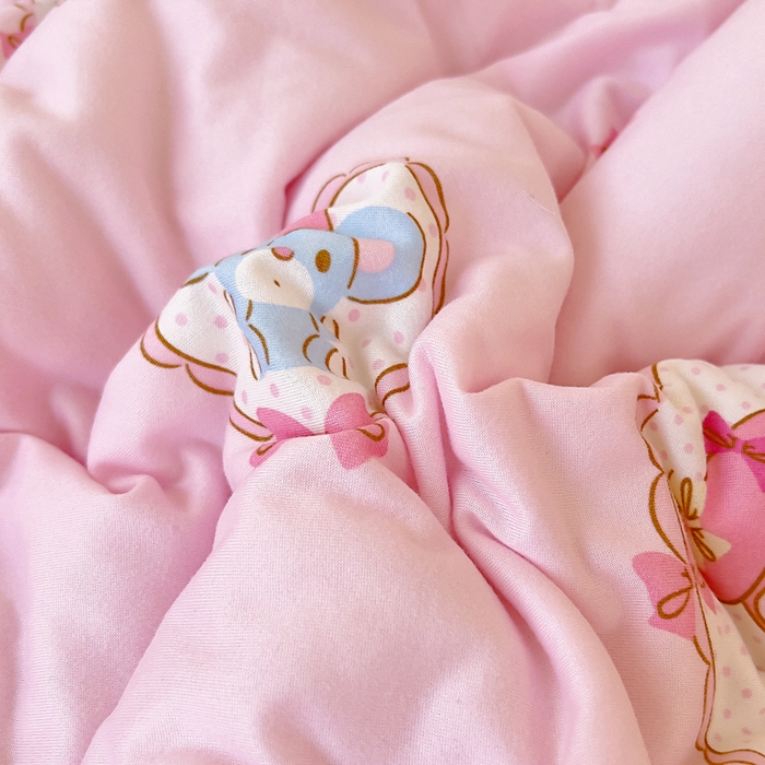 91家纺网 家纺一手货源 找家纺 鱼宝 2025新款三丽鸥针织棉豆豆被 甜甜美乐蒂