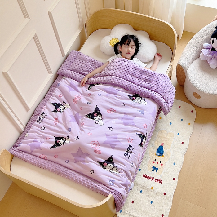 91家纺网 家纺一手货源 找家纺 鱼宝 2025新款三丽鸥针织棉豆豆被 星星库洛米