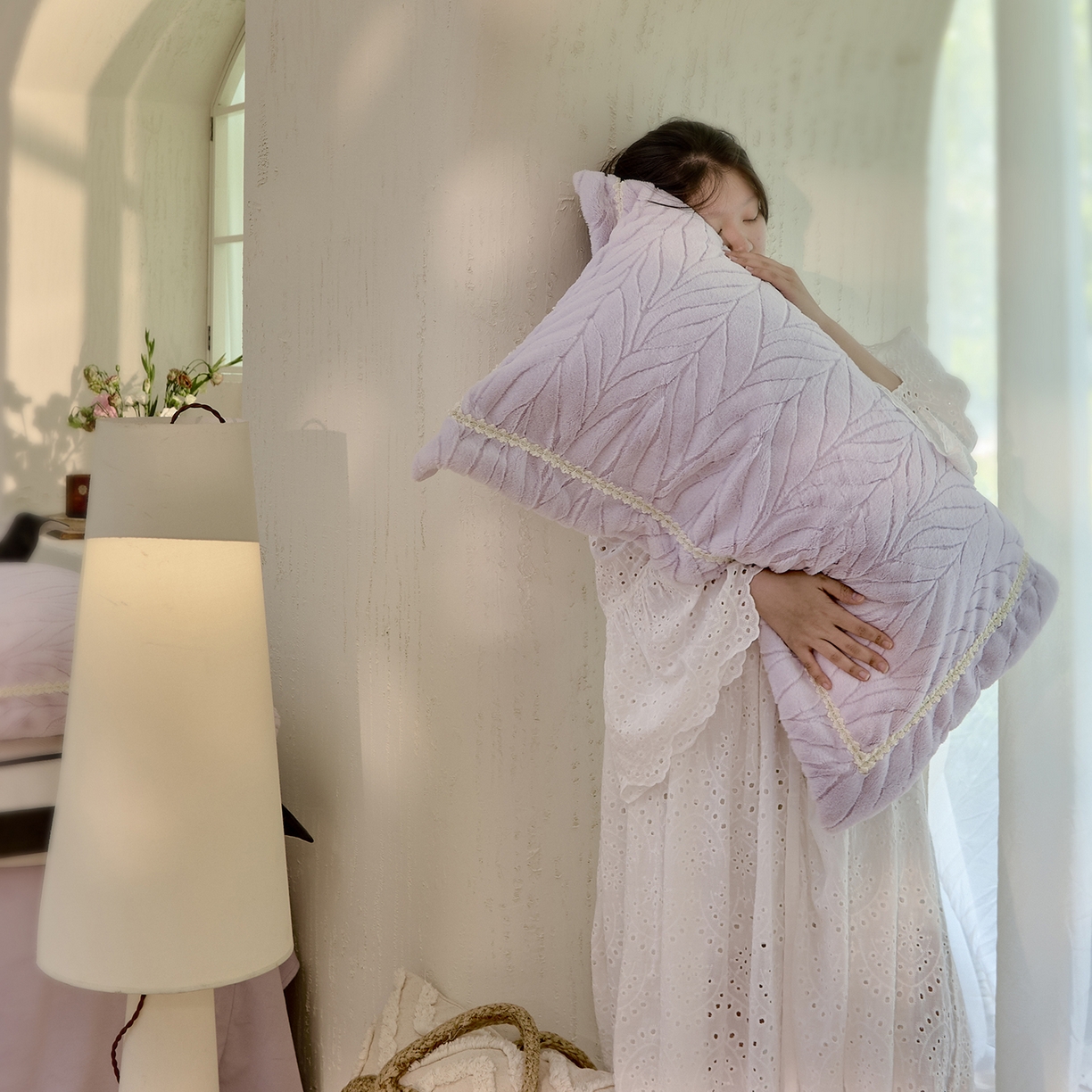 91家纺网 家纺一手货源 找家纺 玖玖爱家纺 2025秋冬限定高克重奢绒四件套-奢雅冬日 奢雅冬日-浅紫色