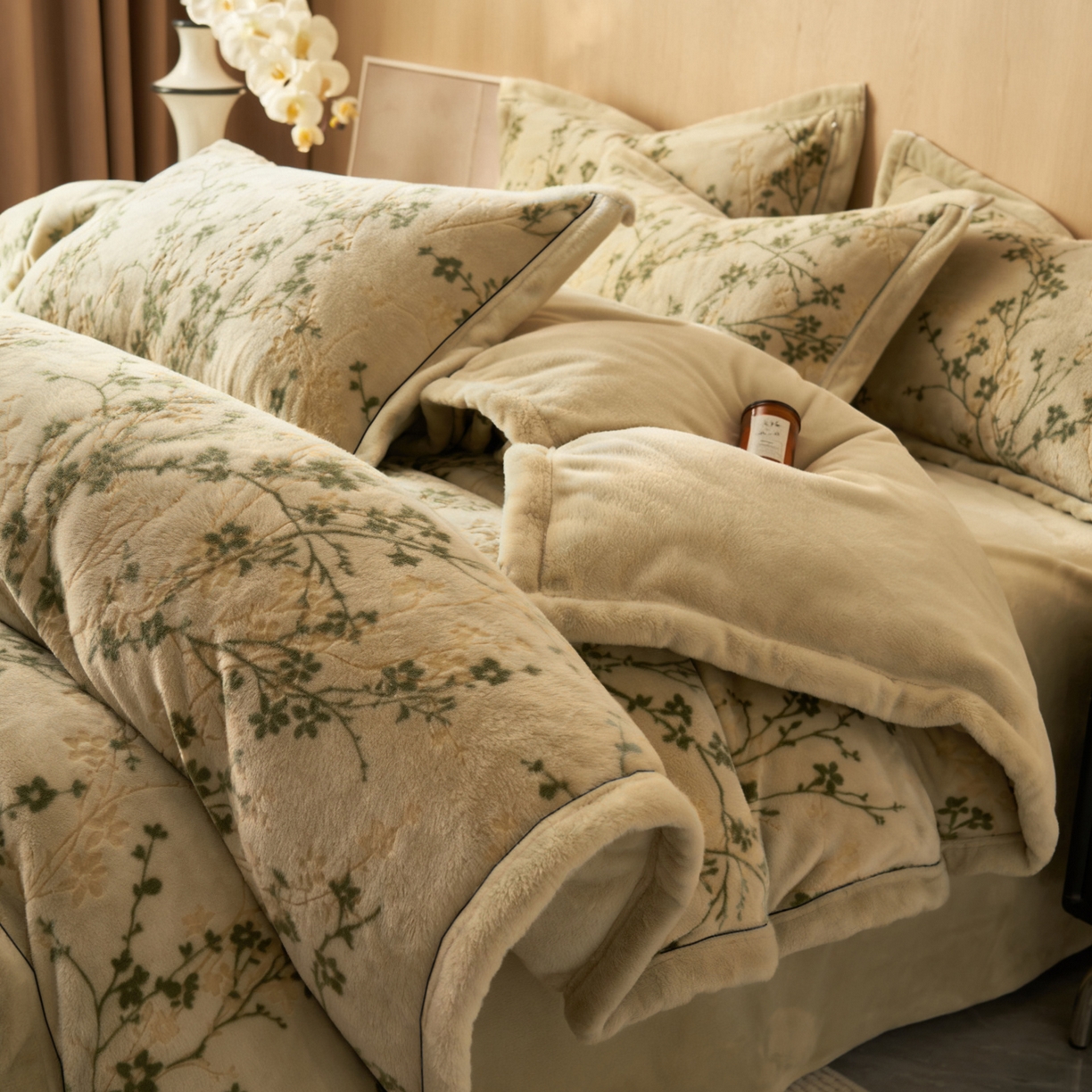 91家纺网 家纺一手货源 找家纺 （总）晨曦家纺 2025新款牛奶绒浪花四件套雕花绒床上四件套