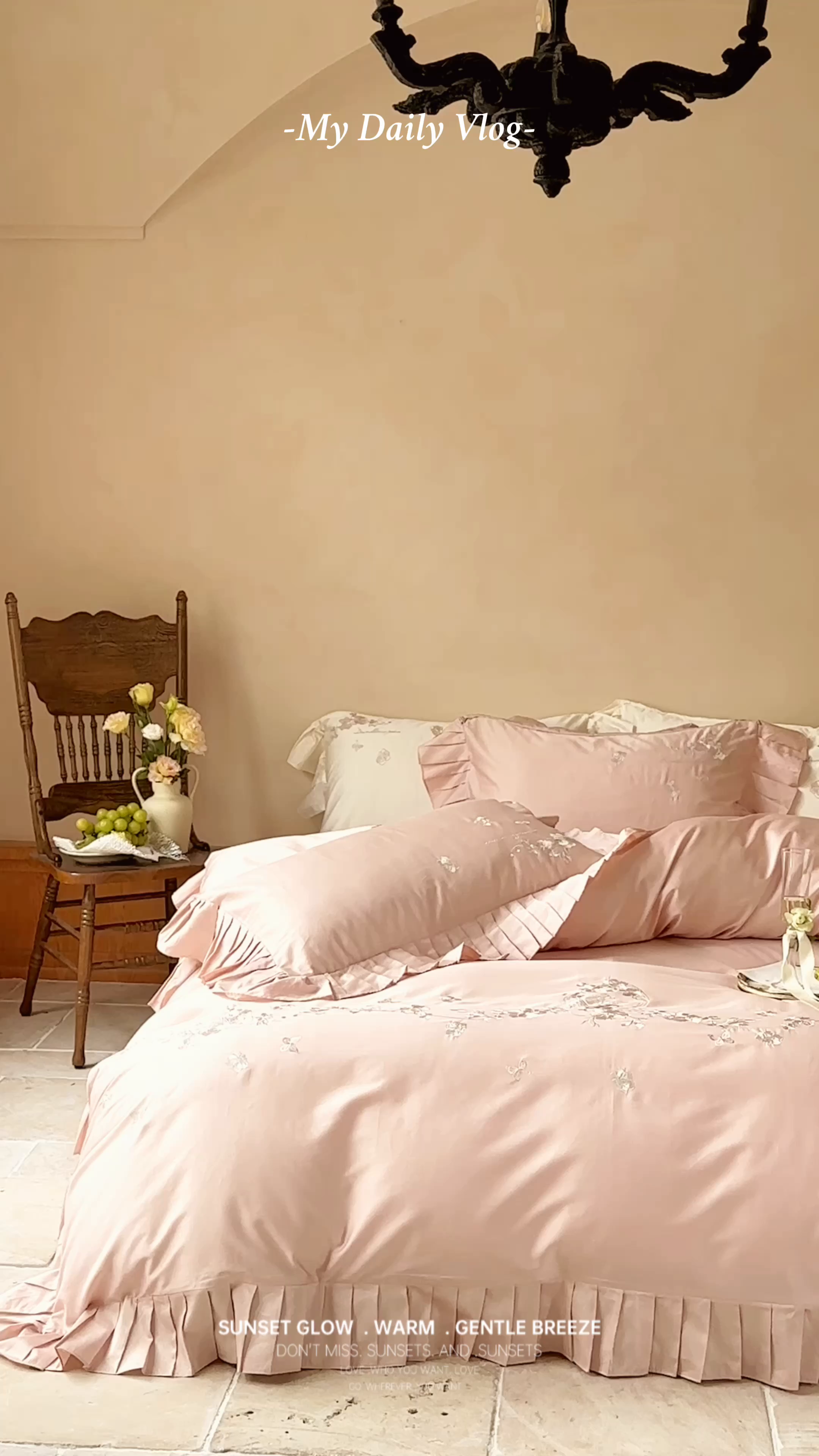 91家纺网 家纺一手货源 找家纺 （总）窝米 2025新款长绒棉纯棉荷叶边100支刺绣工艺款四件套-玫瑰园