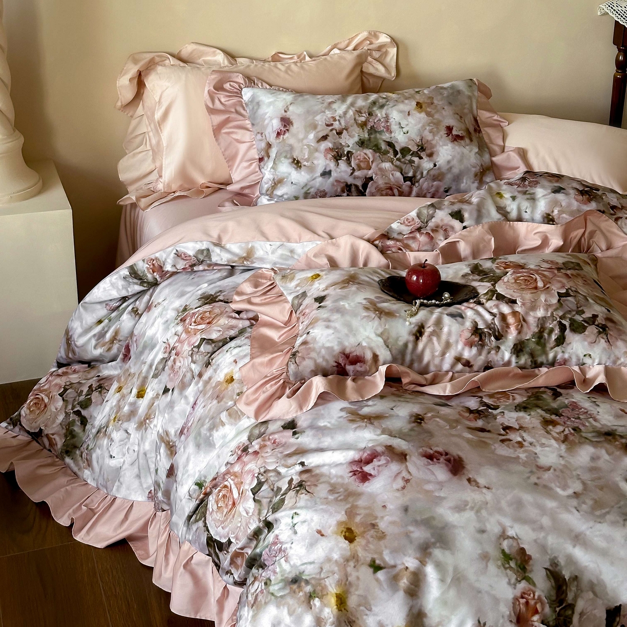 91家纺网 家纺一手货源 找家纺 （总）窝米 2025新款数码印花100支长绒棉纯棉工艺四件套-璐菲