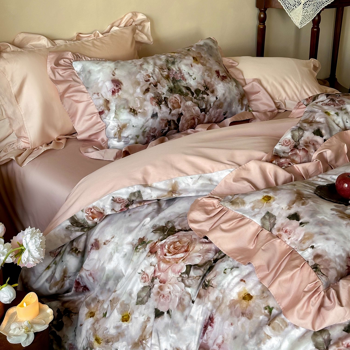 91家纺网 家纺一手货源 找家纺 窝米 2025新款数码印花100支长绒棉纯棉工艺四件套-璐菲 璐菲-古巴纱色