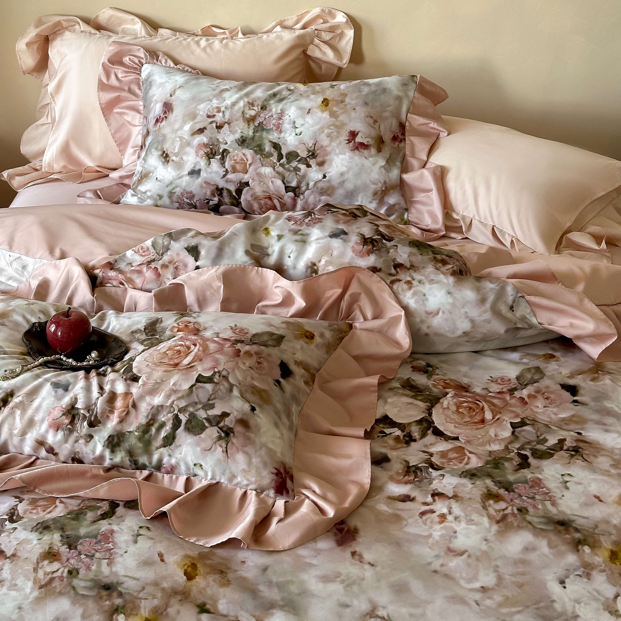 91家纺网 家纺一手货源 找家纺 窝米 2025新款数码印花100支长绒棉纯棉工艺四件套-璐菲 璐菲-古巴纱色