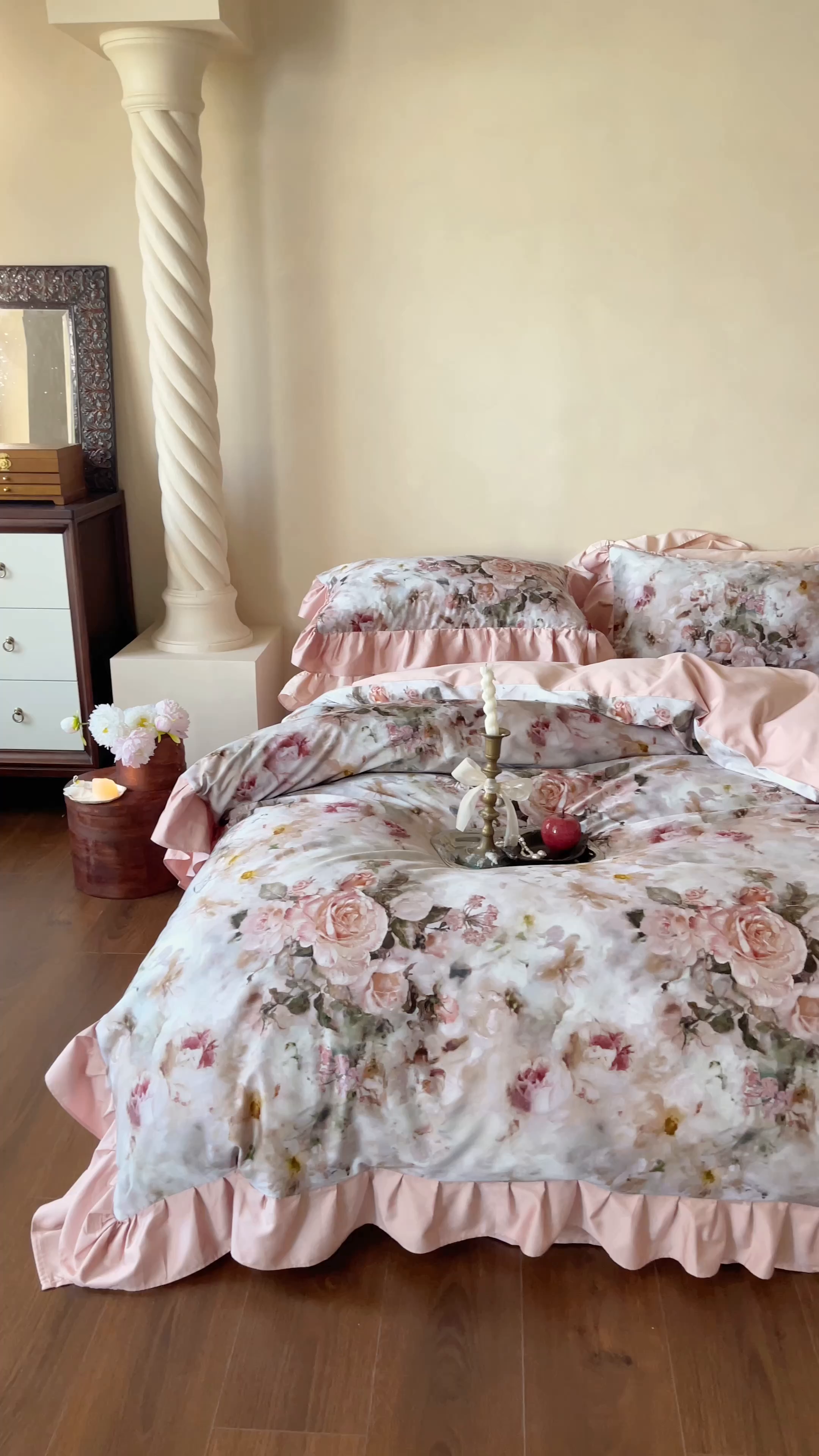 91家纺网 家纺一手货源 找家纺 （总）窝米 2025新款数码印花100支长绒棉纯棉工艺四件套-璐菲