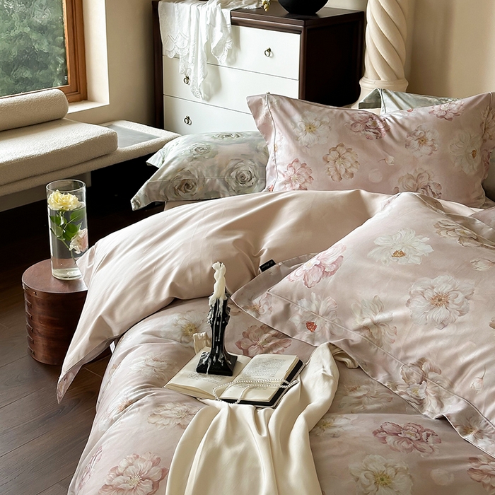 91家纺网 家纺一手货源 找家纺 （总）窝米 2025新款数码印花100支长绒棉纯棉滚绳宽边工艺四件套