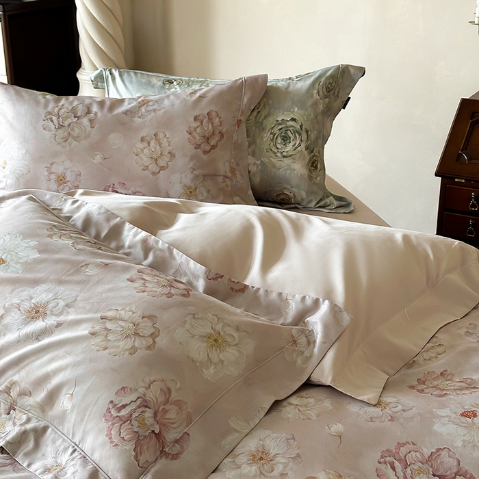 91家纺网 家纺一手货源 找家纺 （总）窝米 2025新款数码印花100支长绒棉纯棉滚绳宽边工艺四件套