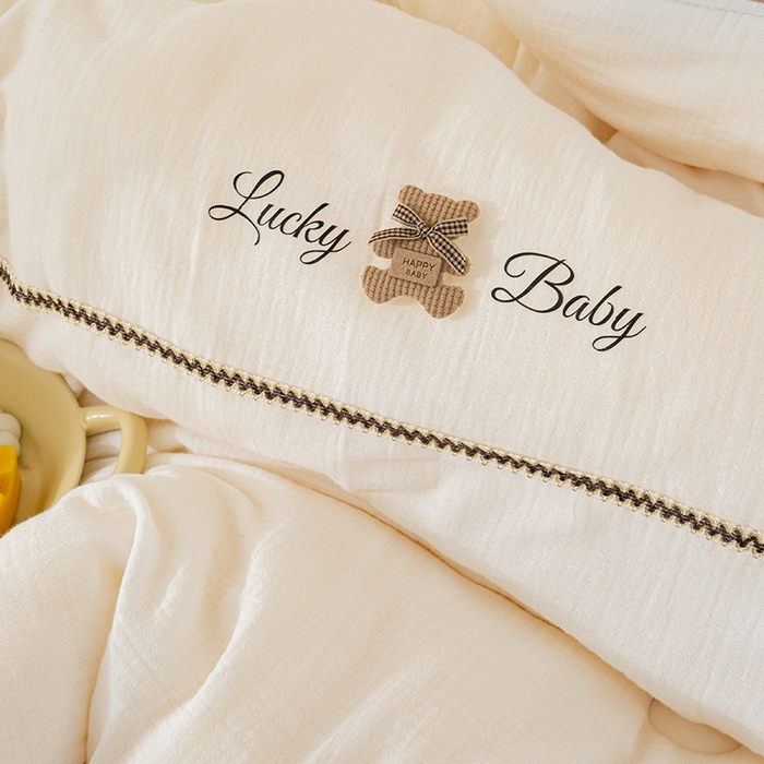 91家纺网 家纺一手货源 找家纺 （总）芯恋家居 2025新款小香风A类母婴级全棉双层纱宝宝绒豆豆被保暖四季被