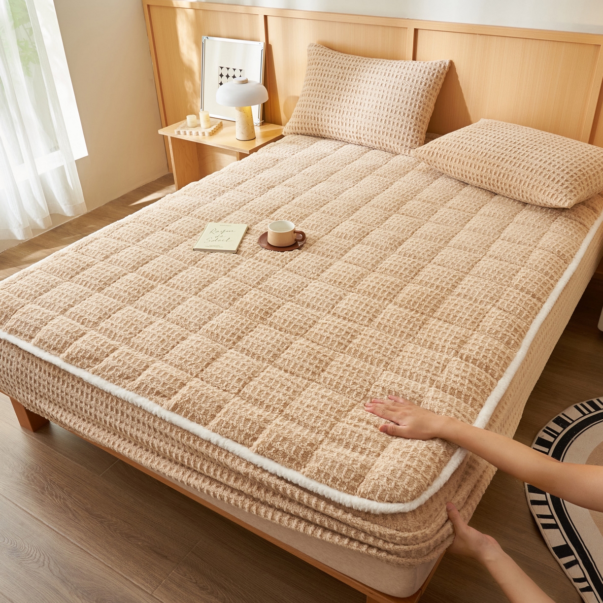 91家纺网 家纺一手货源 找家纺 （总）爱乐  纯色牛奶绒床笠