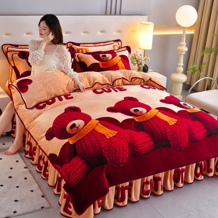 91家纺网 家纺一手货源 找家纺 （总）缘莉娜家纺 2025高克重8斤牛奶绒四件套金貂绒法莱绒加厚保暖直播电商爆款