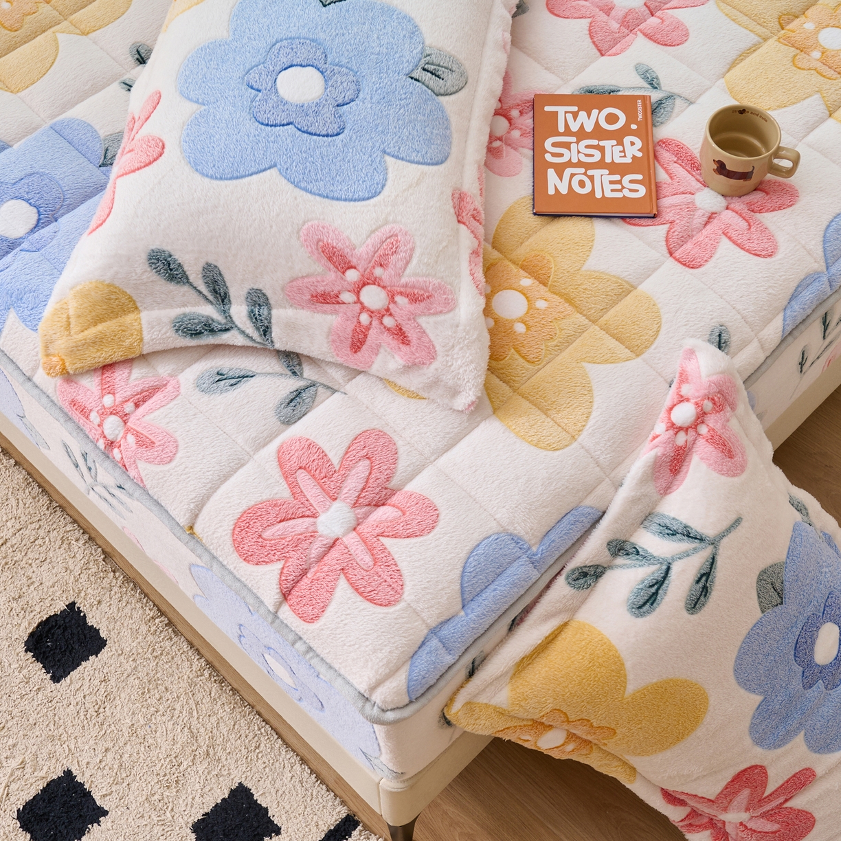 91家纺网 家纺一手货源 找家纺 （总）爱乐   雪花绒夹棉床笠 牛奶绒床笠