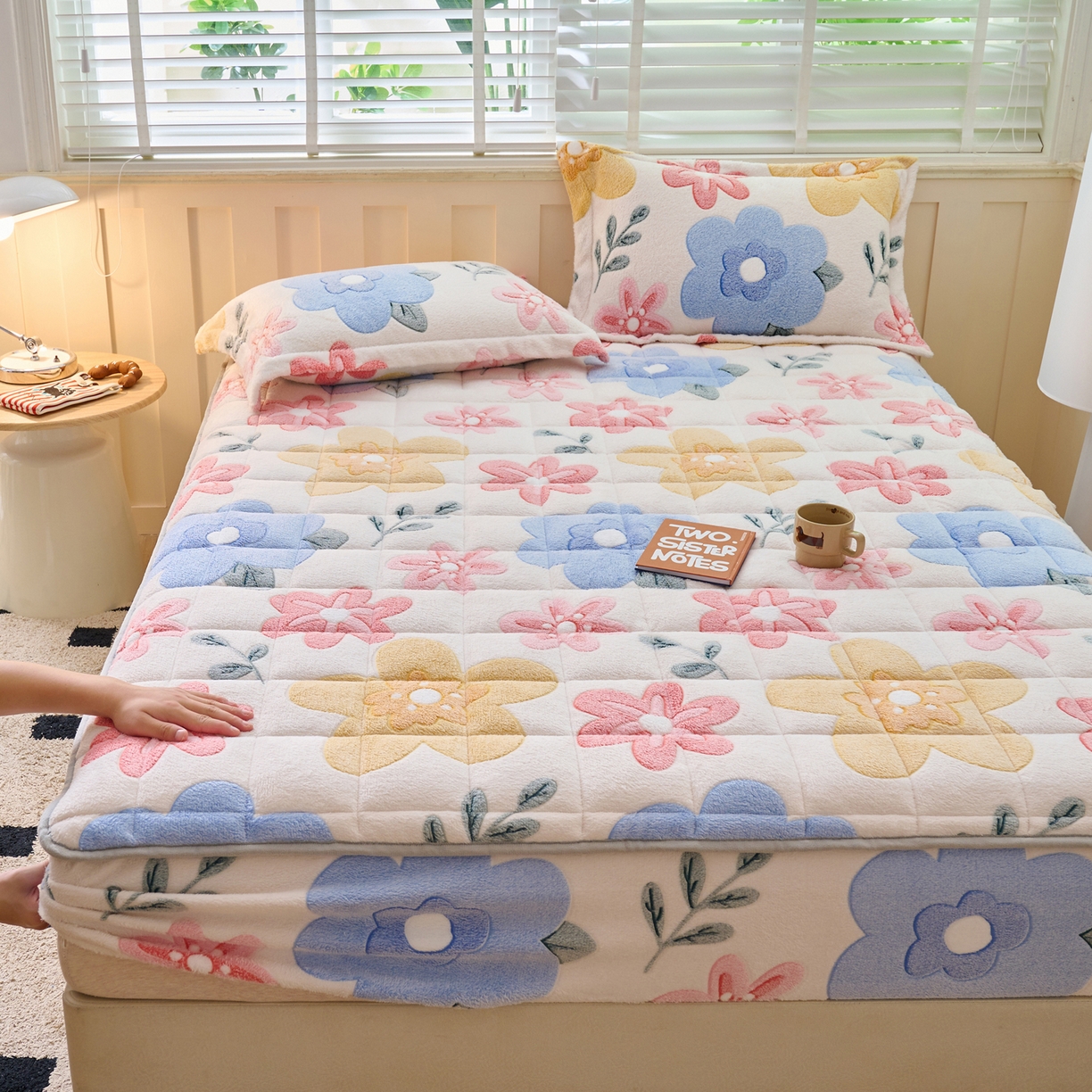 91家纺网 家纺一手货源 找家纺 （总）爱乐   雪花绒夹棉床笠 牛奶绒床笠