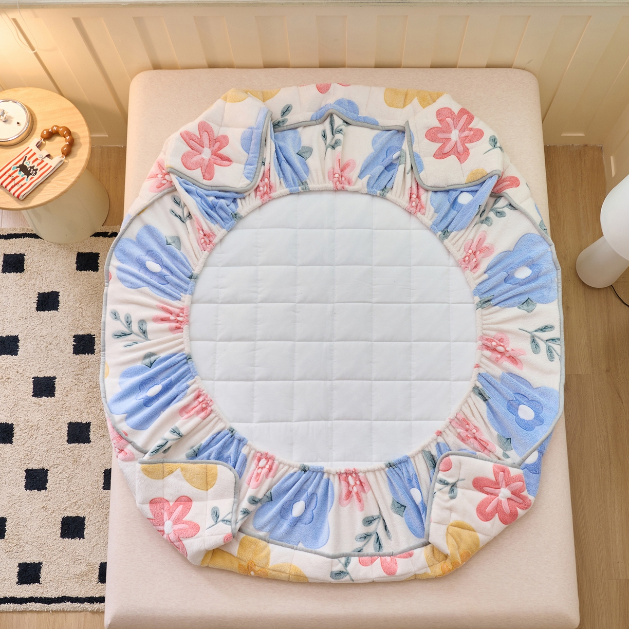 91家纺网 家纺一手货源 找家纺 （总）爱乐   雪花绒夹棉床笠 牛奶绒床笠