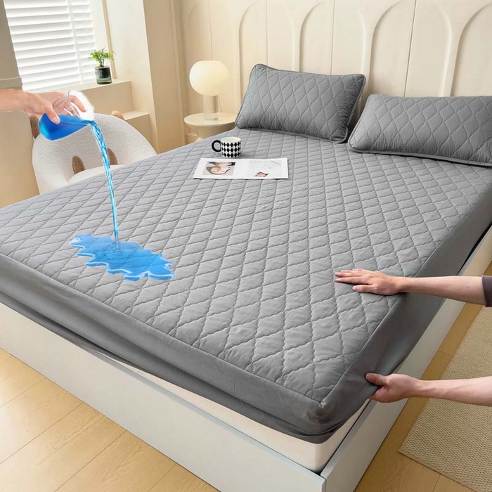 91家纺网 家纺一手货源 找家纺 （总）蝶蔻家纺 2025新款亚马逊外贸跨境亲肤磨毛夹棉涤纶TPU防水床笠虾皮希音Temu爆款,藏青,豆粉,黑色,酒红,卡其,蓝色,米白,浅灰,浅蓝,浅绿,青草绿,深灰