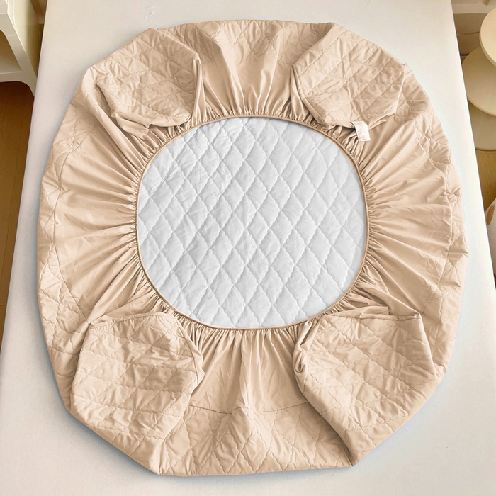 91家纺网 家纺一手货源 找家纺 蝶蔻家纺 2025新款亚马逊外贸跨境亲肤磨毛夹棉涤纶TPU防水床笠虾皮希音Temu爆款 卡其