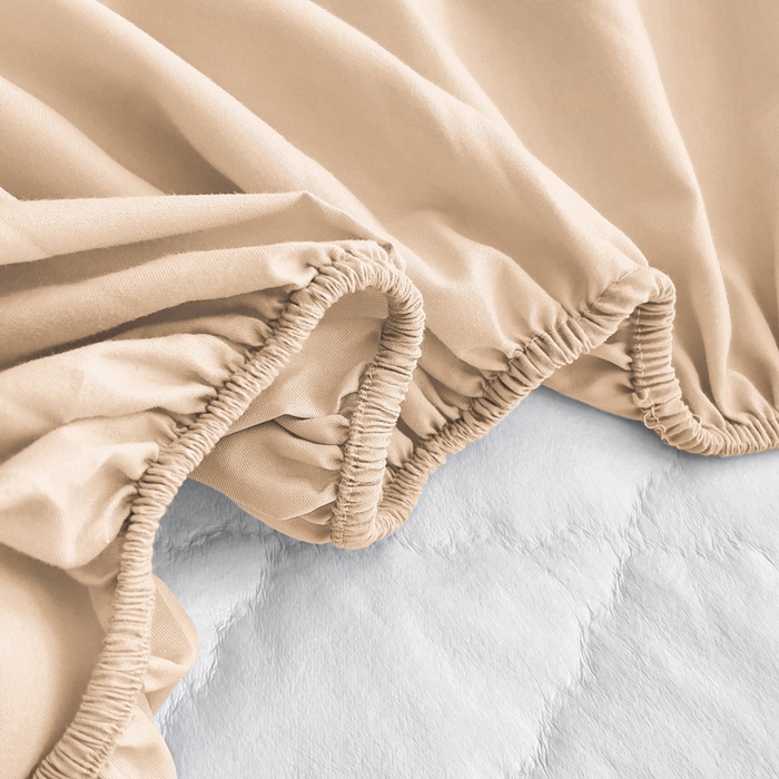 91家纺网 家纺一手货源 找家纺 蝶蔻家纺 2025新款亚马逊外贸跨境亲肤磨毛夹棉涤纶TPU防水床笠虾皮希音Temu爆款 卡其