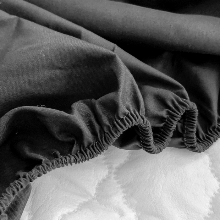 91家纺网 家纺一手货源 找家纺 蝶蔻家纺 2025新款亚马逊外贸跨境亲肤磨毛夹棉涤纶TPU防水床笠虾皮希音Temu爆款 黑色