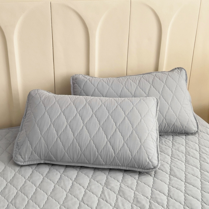 91家纺网 家纺一手货源 找家纺 蝶蔻家纺 2025新款亚马逊外贸跨境亲肤磨毛夹棉涤纶TPU防水床笠虾皮希音Temu爆款 浅灰