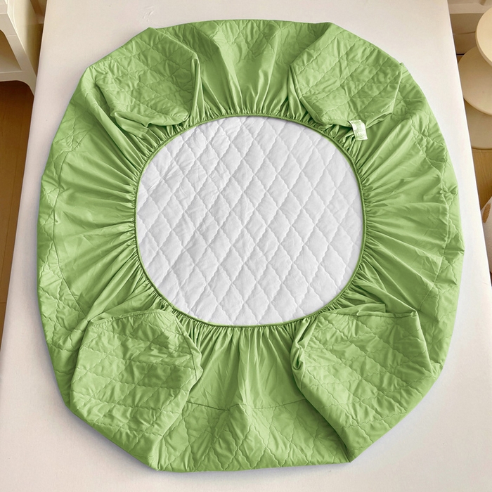 91家纺网 家纺一手货源 找家纺 蝶蔻家纺 2025新款亚马逊外贸跨境亲肤磨毛夹棉涤纶TPU防水床笠虾皮希音Temu爆款 浅绿