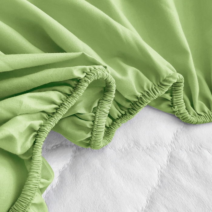 91家纺网 家纺一手货源 找家纺 蝶蔻家纺 2025新款亚马逊外贸跨境亲肤磨毛夹棉涤纶TPU防水床笠虾皮希音Temu爆款 浅绿