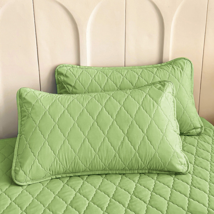 91家纺网 家纺一手货源 找家纺 蝶蔻家纺 2025新款亚马逊外贸跨境亲肤磨毛夹棉涤纶TPU防水床笠虾皮希音Temu爆款 浅绿