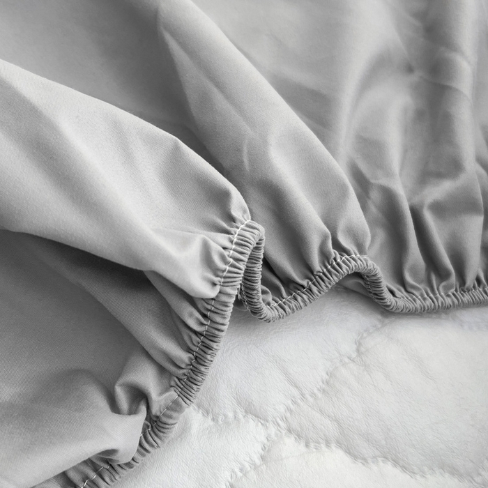 91家纺网 家纺一手货源 找家纺 蝶蔻家纺 2025新款亚马逊外贸跨境亲肤磨毛夹棉涤纶TPU防水床笠虾皮希音Temu爆款 浅灰