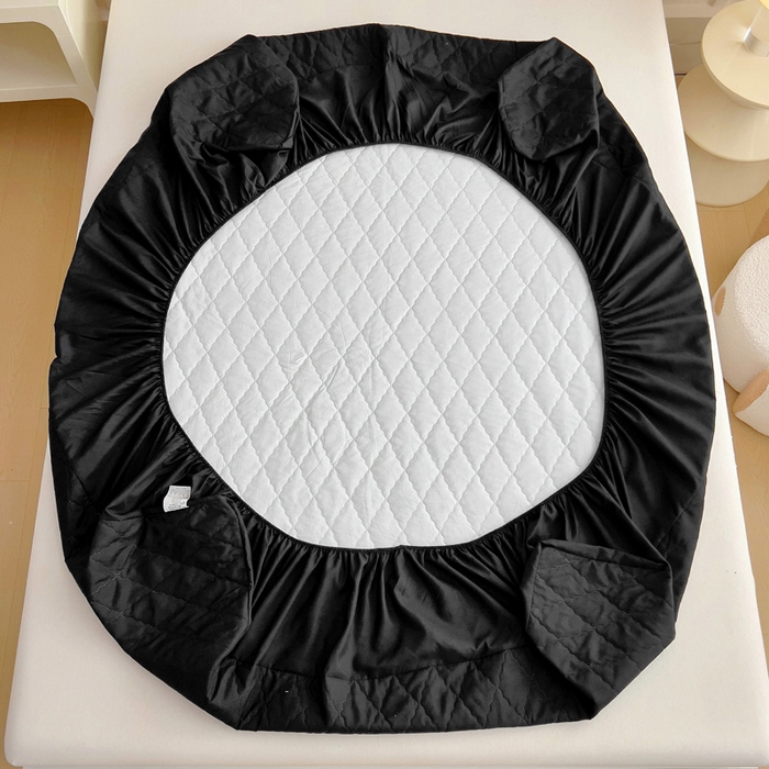 91家纺网 家纺一手货源 找家纺 蝶蔻家纺 2025新款亚马逊外贸跨境亲肤磨毛夹棉涤纶TPU防水床笠虾皮希音Temu爆款 黑色