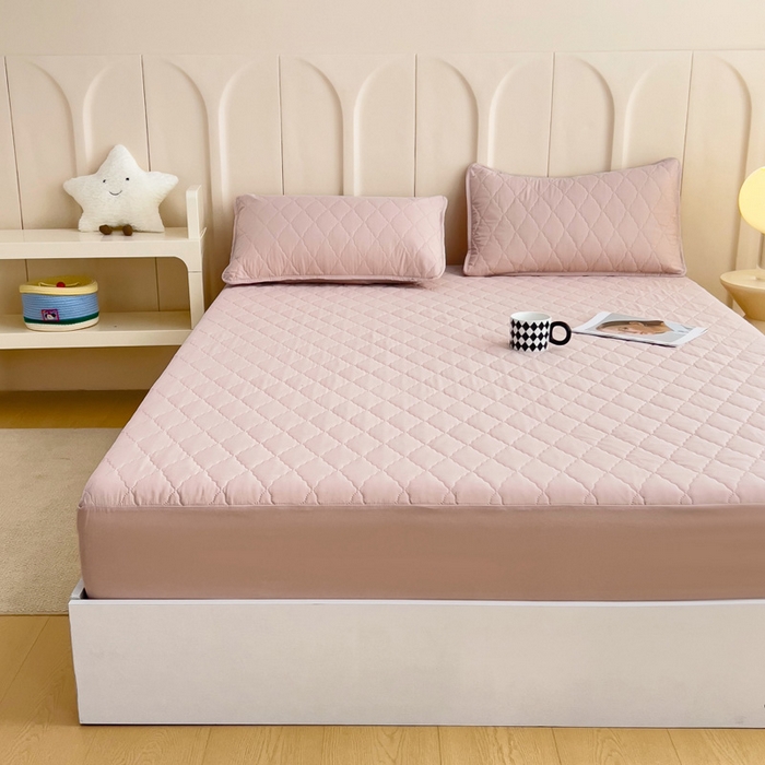 91家纺网 家纺一手货源 找家纺 蝶蔻家纺 2025新款亚马逊外贸跨境亲肤磨毛夹棉涤纶TPU防水床笠虾皮希音Temu爆款 豆粉