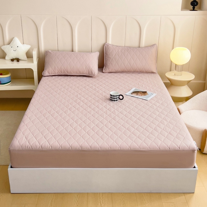 91家纺网 家纺一手货源 找家纺 蝶蔻家纺 2025新款亚马逊外贸跨境亲肤磨毛夹棉涤纶TPU防水床笠虾皮希音Temu爆款 豆粉