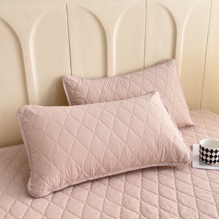 91家纺网 家纺一手货源 找家纺 蝶蔻家纺 2025新款亚马逊外贸跨境亲肤磨毛夹棉涤纶TPU防水床笠虾皮希音Temu爆款 豆粉