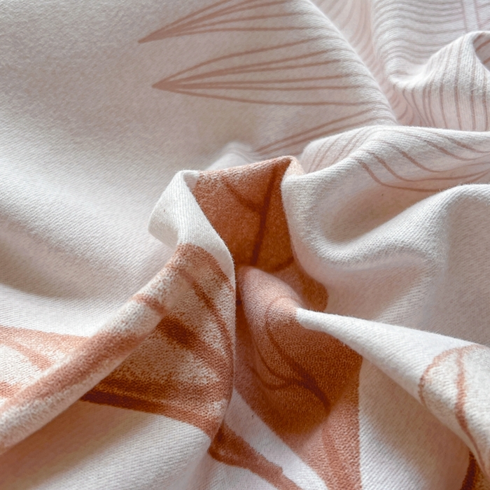 91家纺网 家纺一手货源 找家纺 2025新款全棉磨毛印花单品被套相思叶-咖