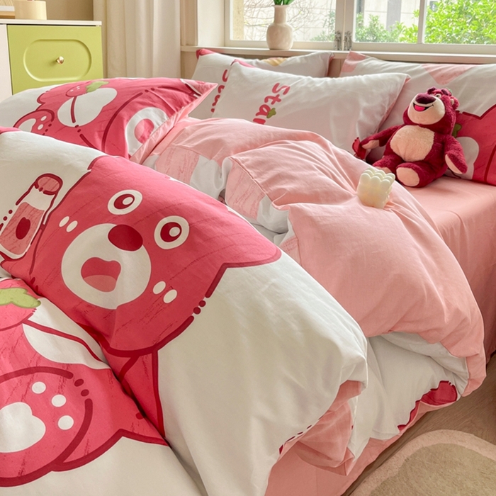 91家纺网 家纺一手货源 找家纺 （总）琪格格纺织 2025新款13070全棉纯棉小清新四件套