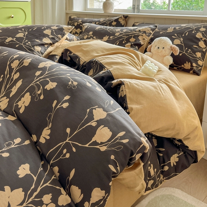 91家纺网 家纺一手货源 找家纺 （总）琪格格纺织 2025新款13070全棉纯棉小清新四件套