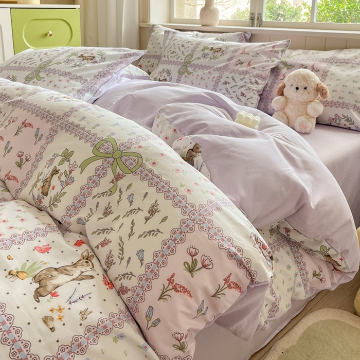 （总）琪格格纺织 2025新款13070全棉纯棉小清新四件套