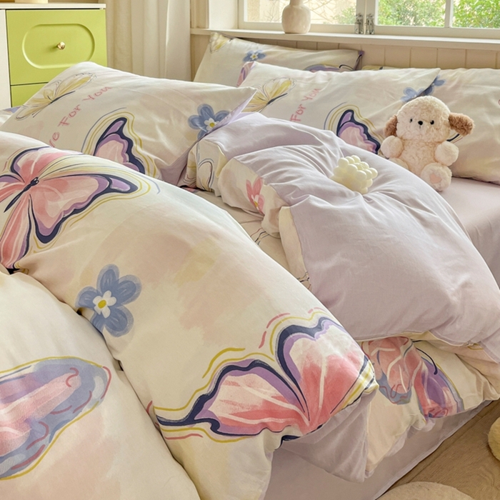 91家纺网 家纺一手货源 找家纺 （总）琪格格纺织 2025新款13070全棉纯棉小清新四件套