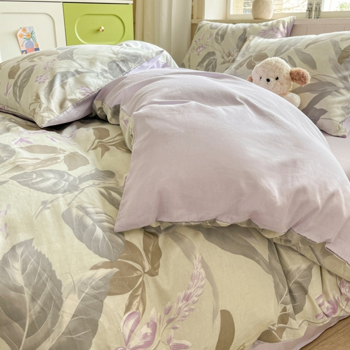 91家纺网 家纺一手货源 找家纺 琪格格纺织 2025新款13070全棉纯棉小清新四件套 繁枝